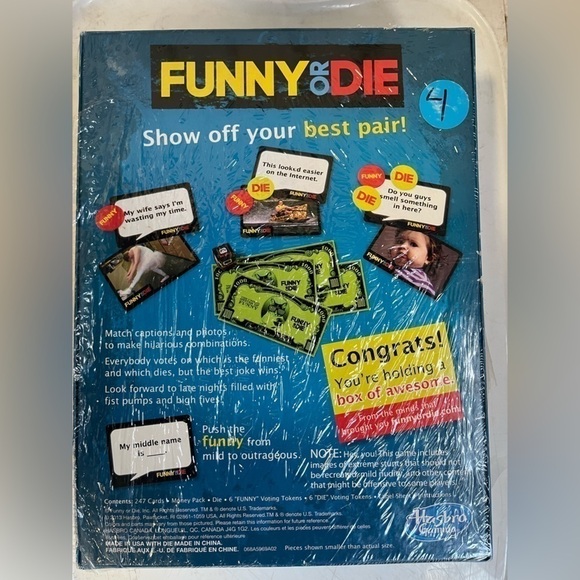 NIB Funny or Die Board Game - Hasbro Gaming 2013 Edition New Sealed - Picture 4 of 8
